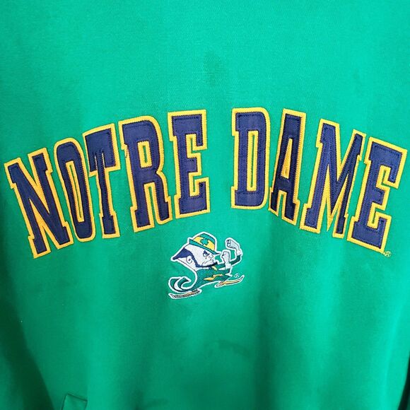 Vtg 90’s Champs University of Notre Dame Fighting Irish Hoodie Large FLAWED - Picture 4 of 10